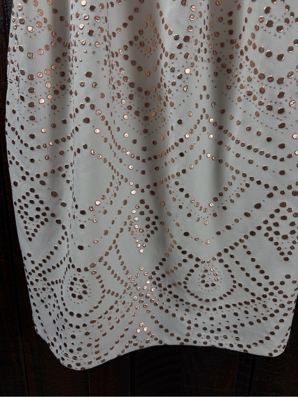 Tiana B. White Rose Gold Studded Mini Dress Size 4 - Picture 5 of 7